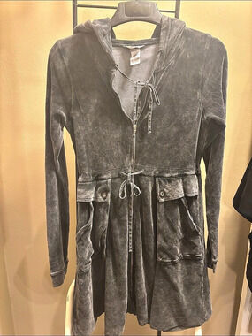 Hard Tail Hooded Long Sleeve Mini Dress Size Small